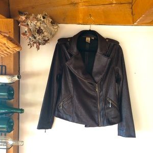 Marc Brouwer Asymmetrical Purple Zip Jacket